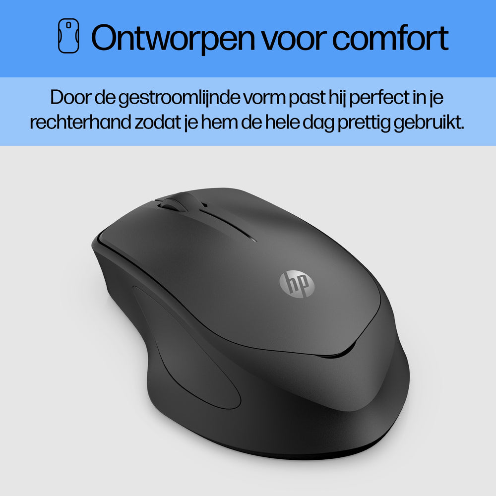 HP 280 Silent | Draadloze Muis | Links- en Rechtshandig | RF | 1200 DPI | Zwart