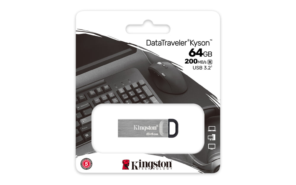 Kingston Kyson | 64GB USB-A 3.2 Flash Drive | Zilver