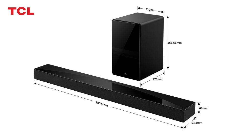 TCL Q75H | 5.1.2 Soundbar | Dolby Atmos & DTS:X | 620W | Draadloze Subwoofer | Titanium