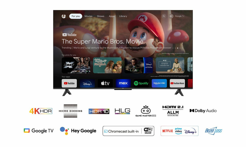 TCL 50P61B 50" | 4K Ultra HD LED Smart TV | Google TV + Wifi | HDR10 | 60Hz