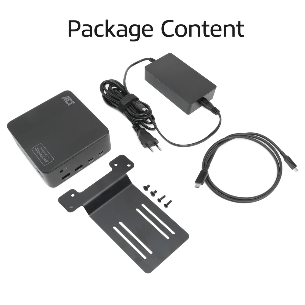 ACT Universeel USB-C Dockingstation | 4K | 3 Monitoren via HDMI en DisplayPort | DisplayLink