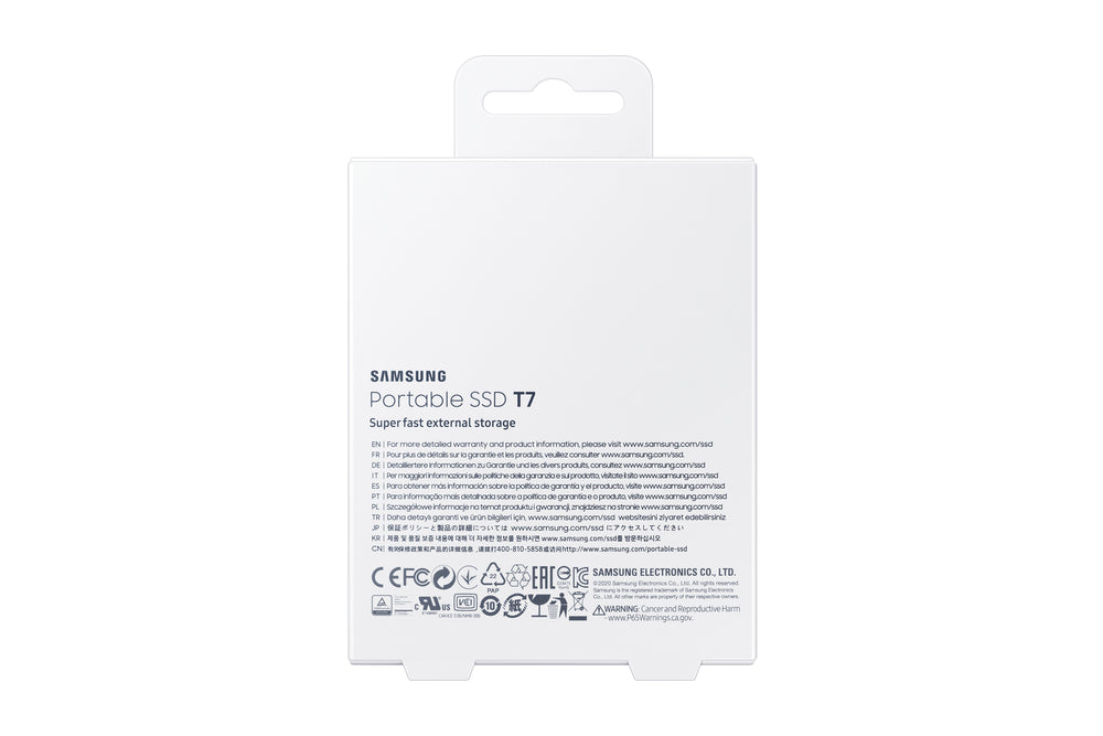 Samsung T7 | Externe SSD | 2TB | USB 3.2 Gen2 | 1.050MB/s Lezen | 1.000MB/s Schrijven | Blauw