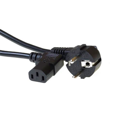 ACT 230V aansluitkabel | Schuko male (haaks) naar C13 (haaks) | 230V / 10A | Zwart | 2 m
