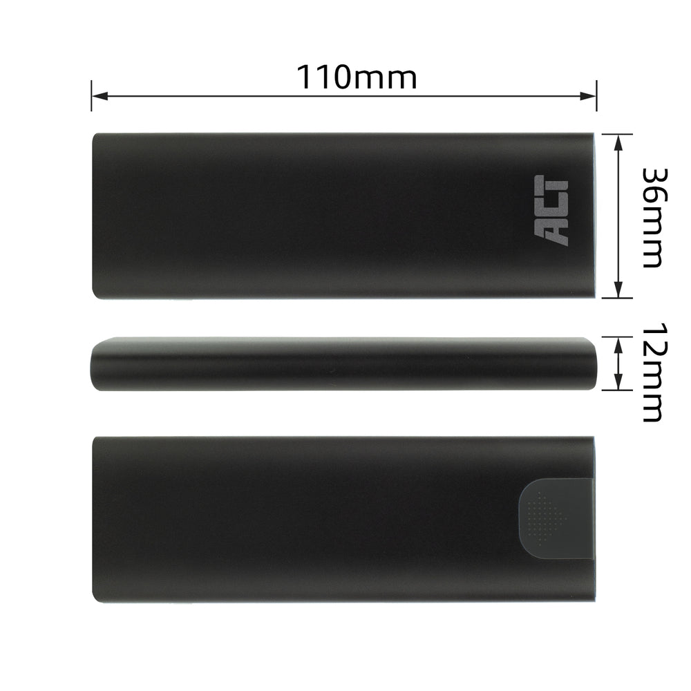 ACT AC1615 | USB-C M.2 NVMe/PCIe SSD Behuizing | Tool-Free | Aluminium | USB 3.2 Gen2 (10 Gbps)