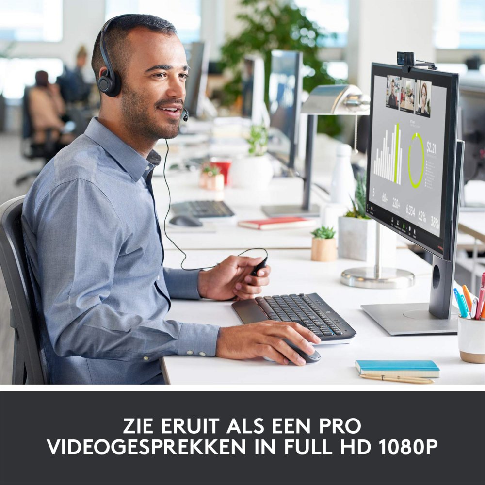Logitech C920 HD | 1080p 30FPS USB Webcam | Met Microfoon