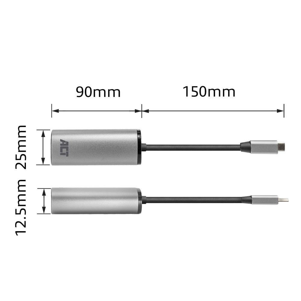 ACT AC7081 | USB 3.2 Gen 1 (3.1 Gen 1) Type-C Interface Hub | 2500 Mbit/s | Aluminium