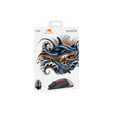 Baracuda MANTA RGB | Bekabelde Gaming Muis | Rechtshandig | USB-A | 12800 DPI | Grijs