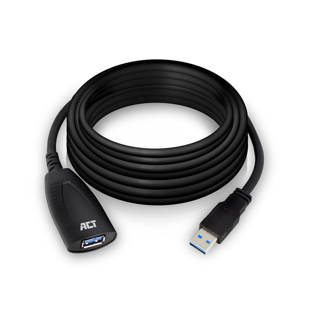 ACT AC6105 | USB 2.0 Booster | 5m | Zwart