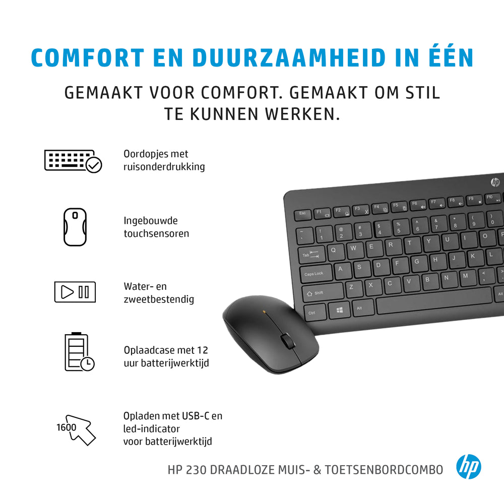 HP 230 | Draadloze Muis en Toetsenbordcombo | QWERTY