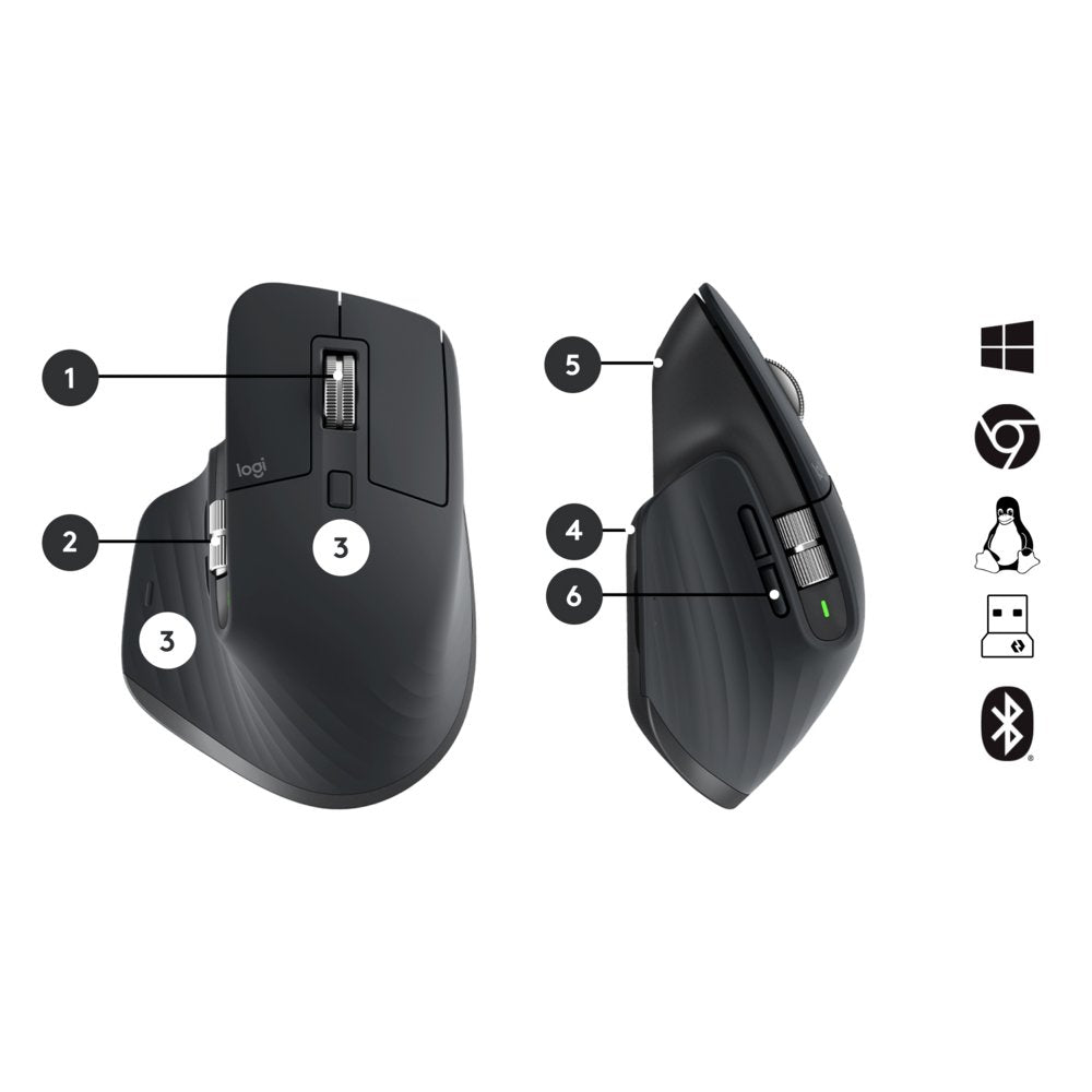 Logitech MX Keys Combo for Business Gen 2 | Draadloze Toetsenbord- en Muis-combo | RF / Bluetooth | QWERTY US International | Grafiet
