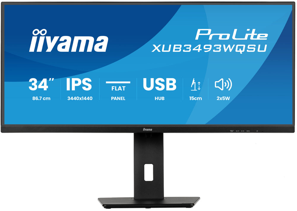 iiyama ProLite XUB3493WQSU-B6 | 34" Ultrawide IPS Monitor | 3440x1440 UWQHD | 120Hz | LED | Zwart