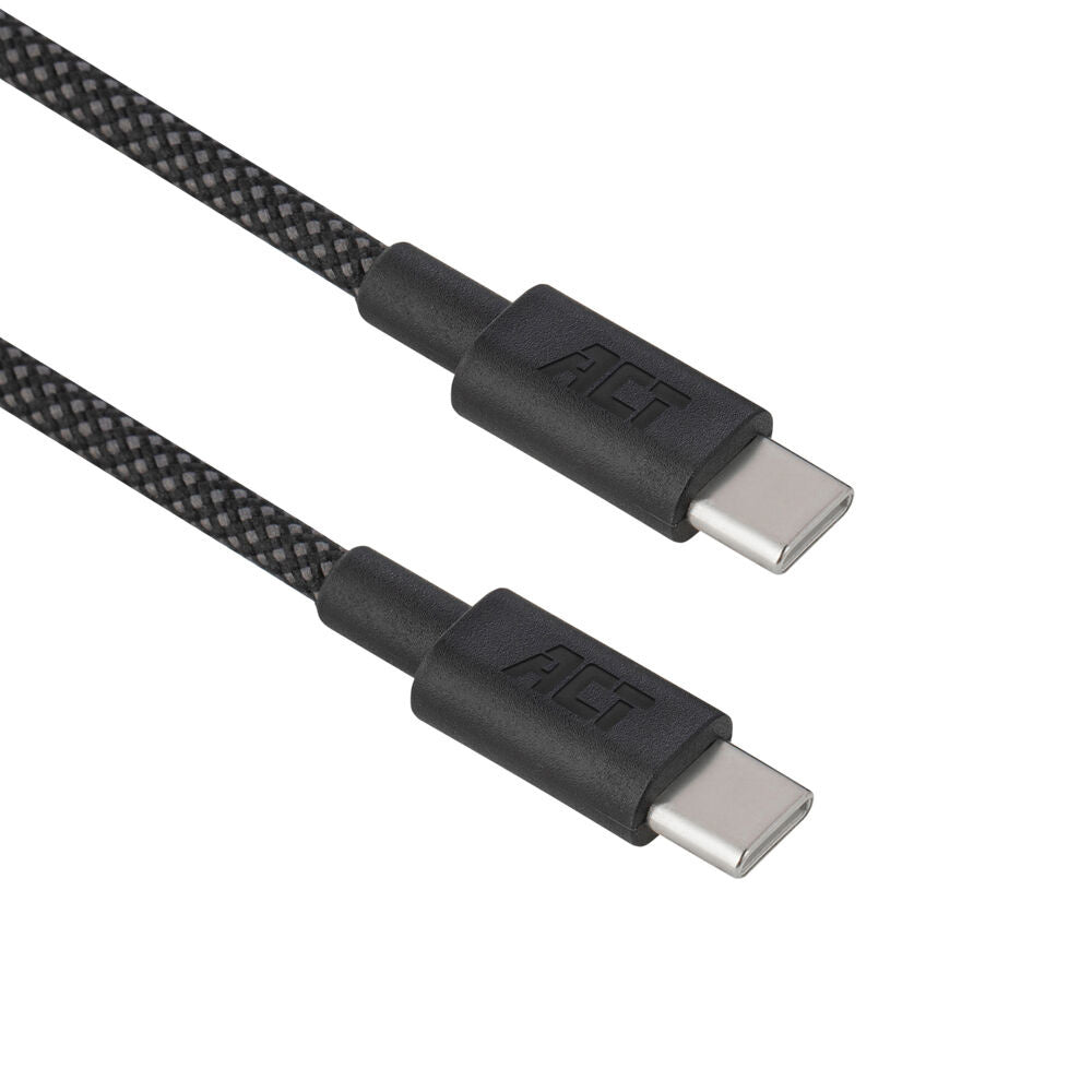 ACT AC3086 | USB 2.0 Kabel | USB-C naar USB-C | 240W | 480Mbps | Zwart | 1 Meter