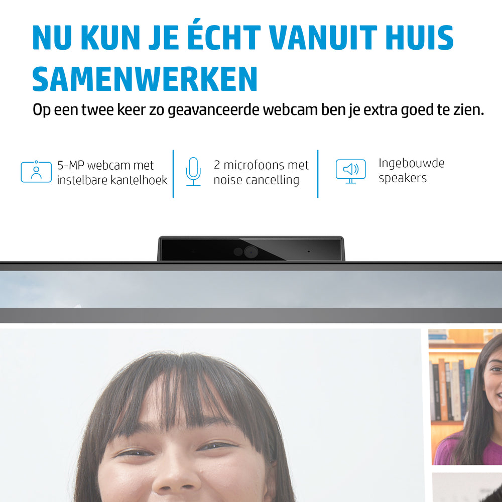 HP E27m G4 | 27" QHD IPS USB-C Conferentiemonitor met Webcam, Speakers en Microfoon | 75Hz | Zwart