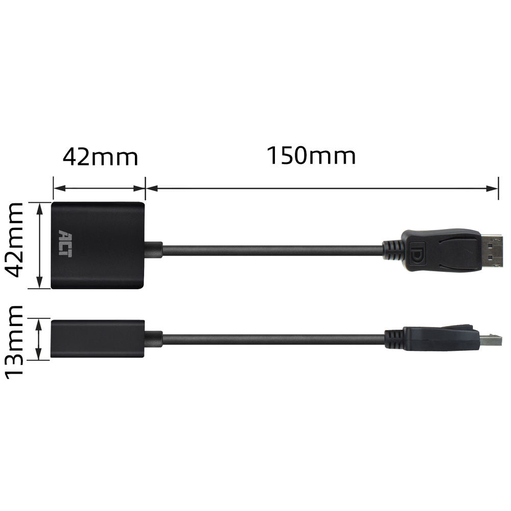 ACT AC7515 DisplayPort naar VGA Adapter | Female | Zip Bag