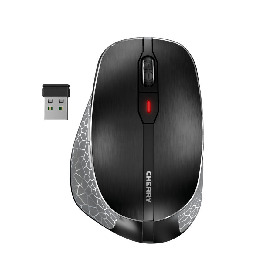 Cherry MW 8C Ergo | Ergonomische Draadloze Muis | Links- en Rechtshandig | RF + Bluetooth | 3200 DPI | Zwart/Grijs