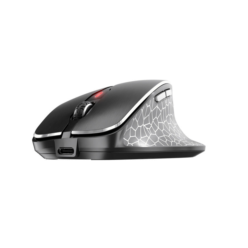 Cherry MW 8C Ergo | Ergonomische Draadloze Muis | Links- en Rechtshandig | RF + Bluetooth | 3200 DPI | Zwart/Grijs