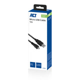 ACT AC3000 | USB 2.0 | USB-A naar Micro-USB-B | 1m | Zwart