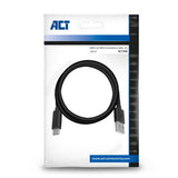 ACT AC7350 | USB 2.0 Kabel | USB-C naar USB-A | 1m | Zwart