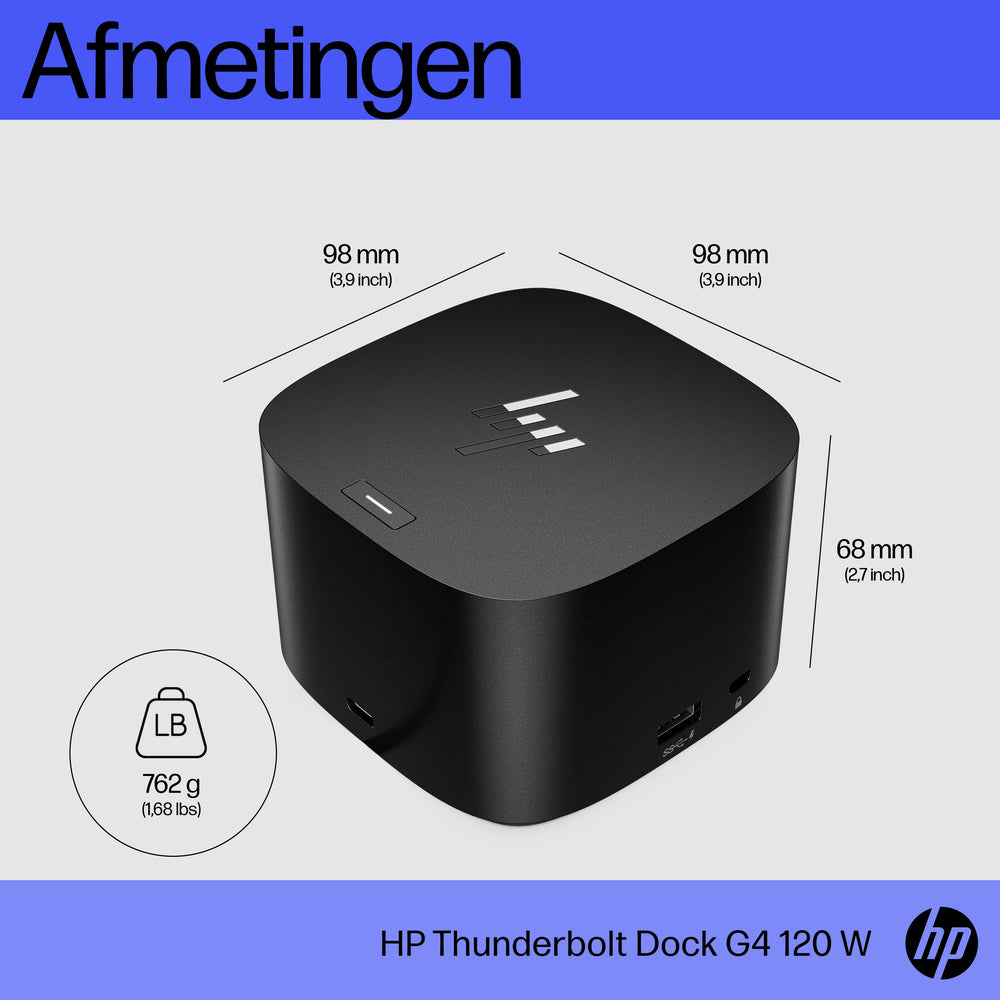 HP G4 Docking Station | Thunderbolt 120W | Zwart