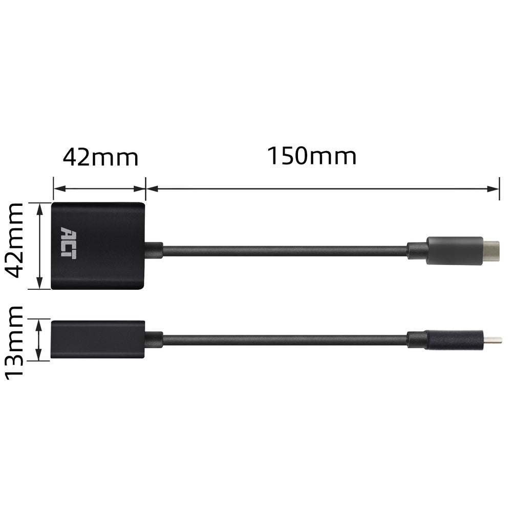 ACT AC7300 | USB-C naar VGA Adapter | 0,15 m | Zwart