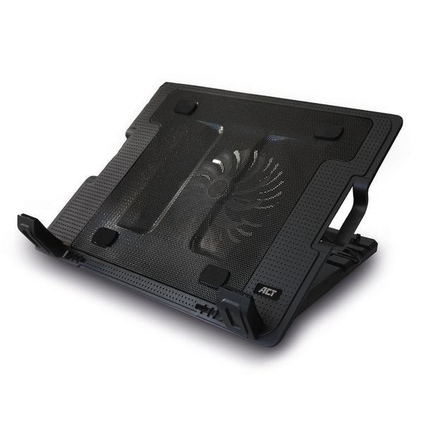 ACT AC8110, Notebook Cooling Pad, 43,9 cm (17.3"), 1000 RPM, Zwart — vooraanzicht