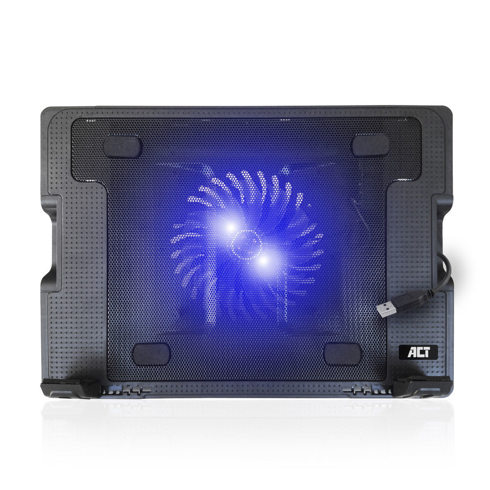 ACT AC8110, Notebook Cooling Pad, 43,9 cm (17.3"), 1000 RPM, Zwart — van bovenaf