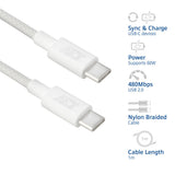 ACT AC3080 | USB 2.0 Kabel | USB-C naar USB-C | 60W | 480Mbps | Wit | 1 Meter