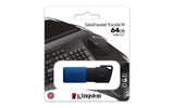 Kingston DataTraveler Exodia M | 64GB USB-A 3.2 Flash Drive | Zwart/Blauw
