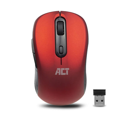 ACT AC5135 | Draadloze Muis | Links- en Rechtshandig | RF | 1600 DPI | Rood/Zwart