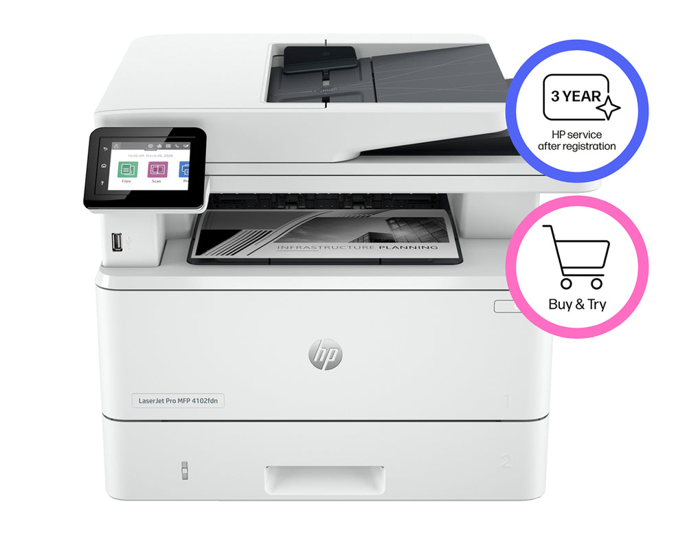 HP LaserJet Pro MFP 4102fdn AiO | 1200 x 1200 DPI | Zwart/Wit