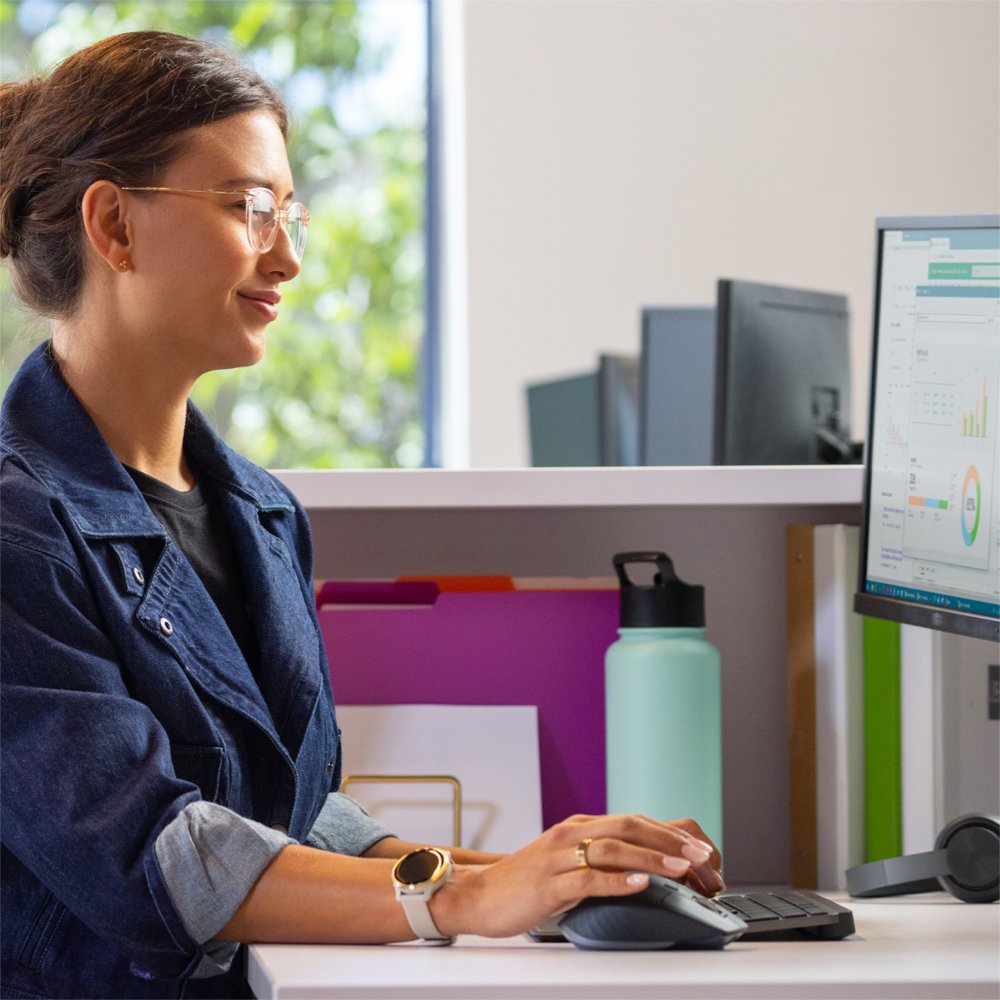 Logitech MX Keys Combo for Business Gen 2 | Draadloze Toetsenbord- en Muis-combo | RF / Bluetooth | QWERTY US International | Grafiet