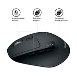 Logitech M720 Triathlon | Draadloze Muis | Rechtshandig | RF + Bluetooth | 1000 DPI | Zwart