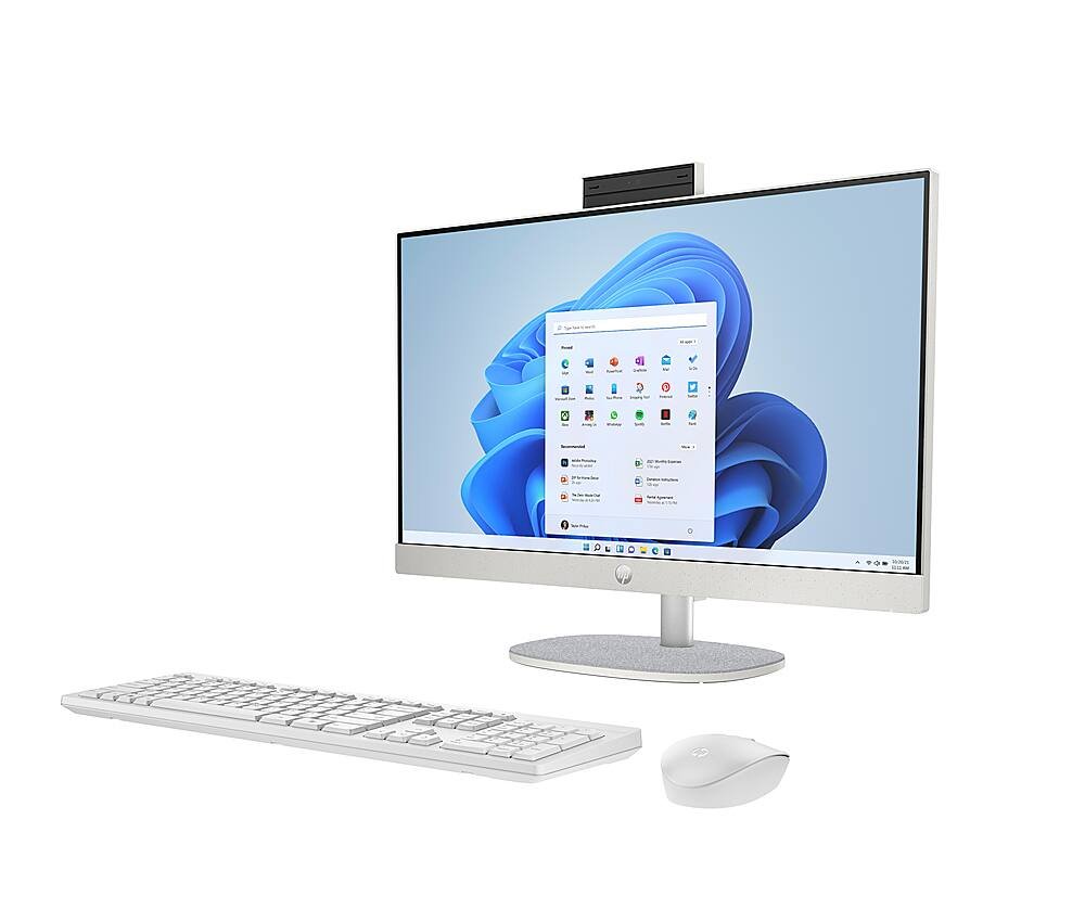 HP All-in-One 24-cr0037ny, 23,8" Full HD IPS, AMD Ryzen 5 7520U, 8GB LPDDR5, 512GB SSD, Windows 11 Professional, Inclusief Toetsenbord en Muis — vooraanzicht