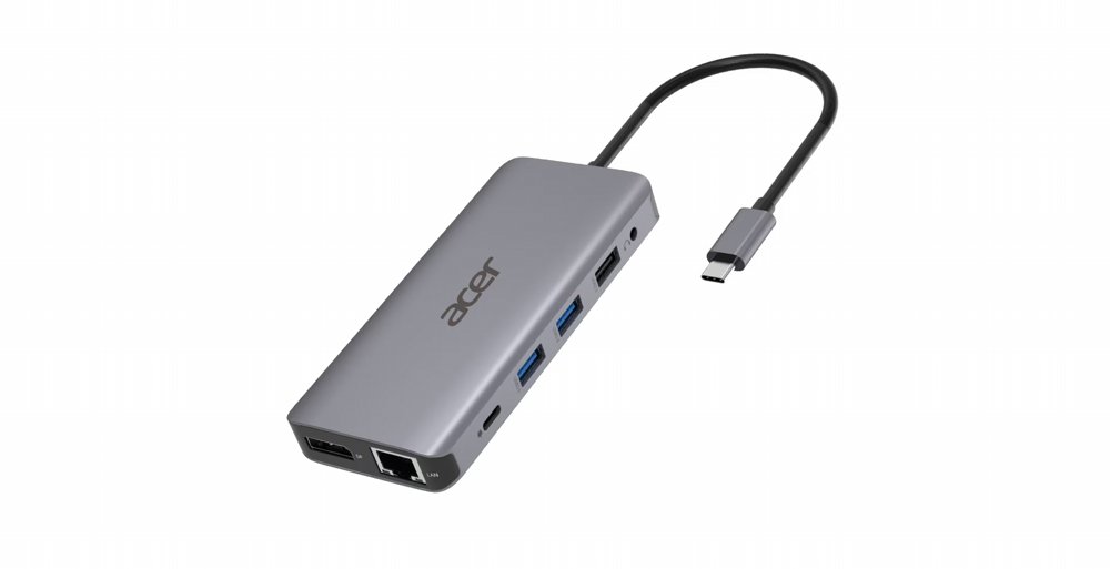 Acer 12-in-1 USB-C Docking Station, Dual HDMI, DisplayPort, Gigabit Ethernet, USB 3.2 Gen 1 — productfoto 9