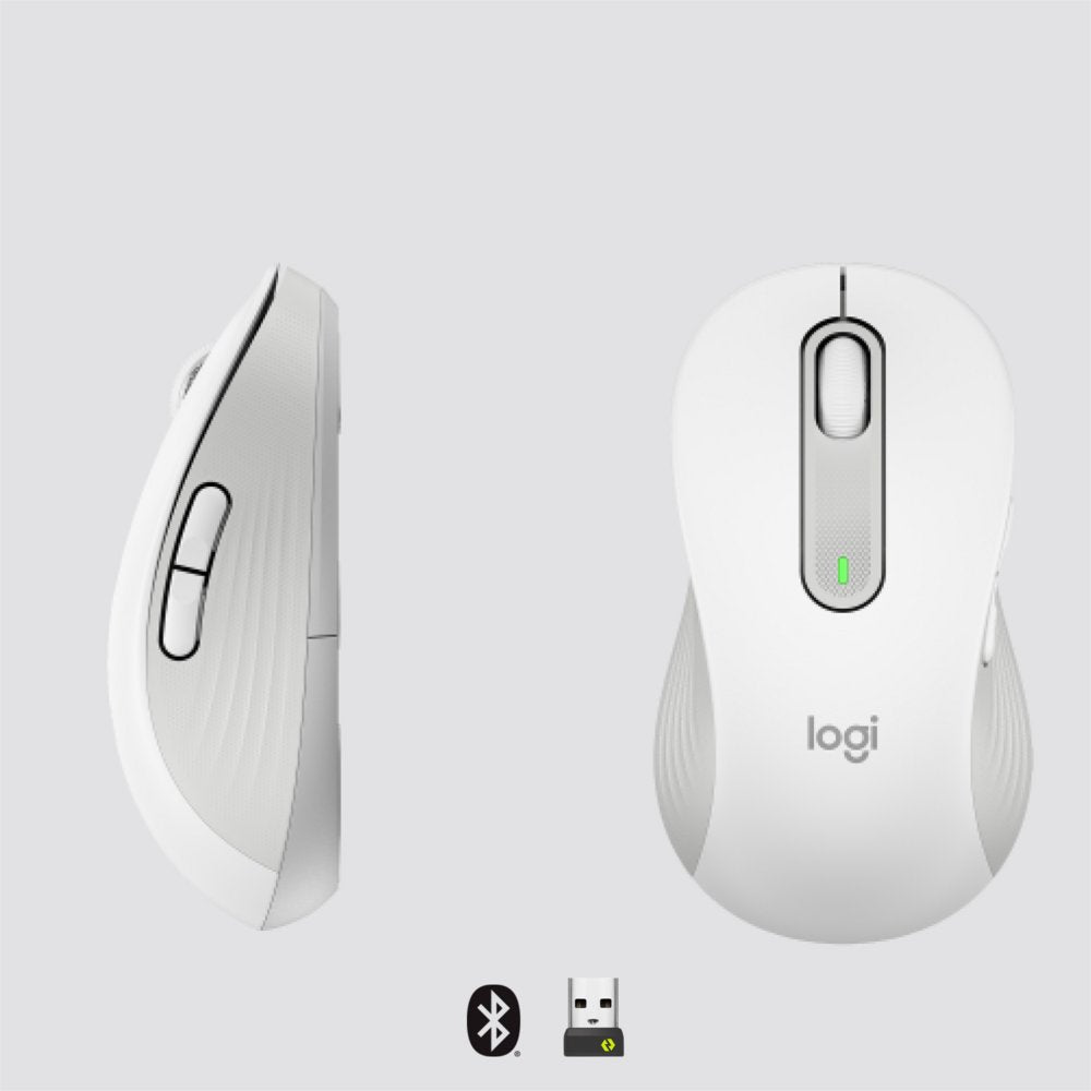 Logitech Signature M650 | Draadloze Muis | Linkshandig | RF + Bluetooth | 2000 DPI | Wit
