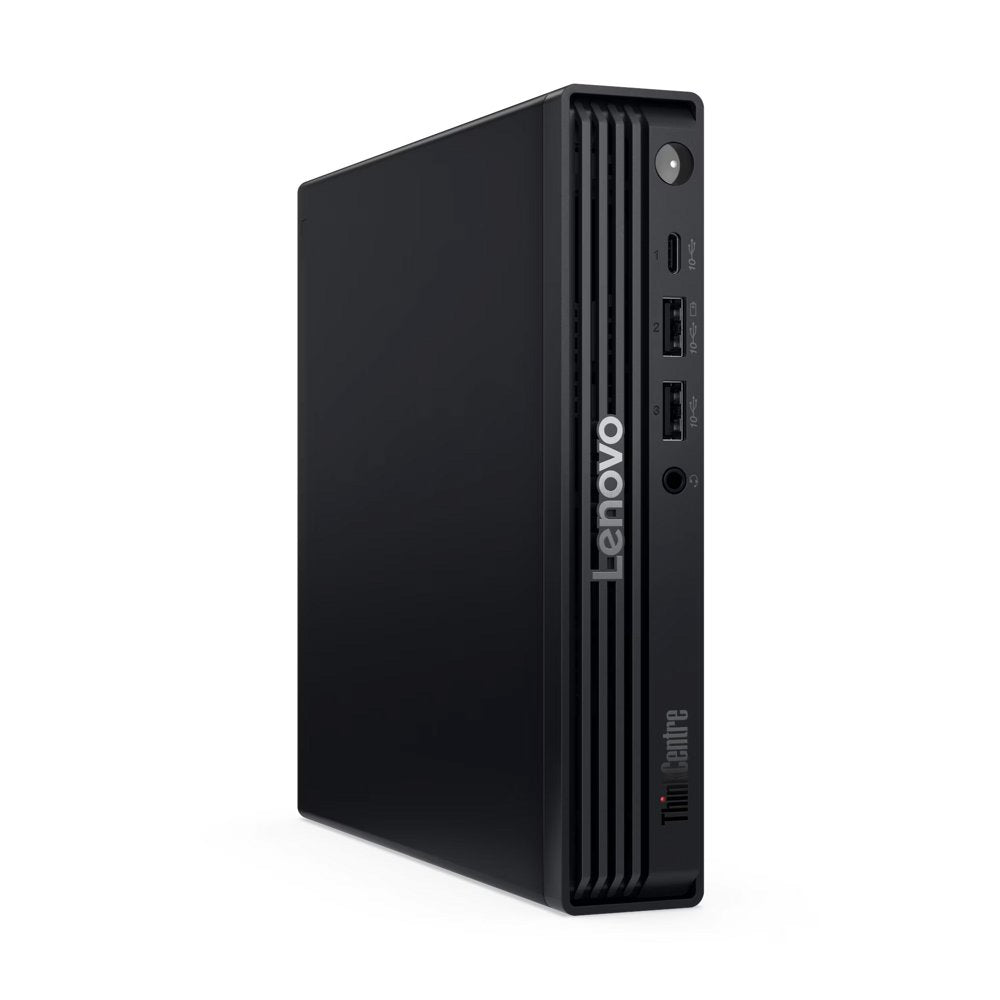 Lenovo ThinkCentre M70q G6, Intel Core Ultra 5 225T, 16GB DDR5, 512GB SSD, W11 Pro, Mini PC, Zwart — vooraanzicht