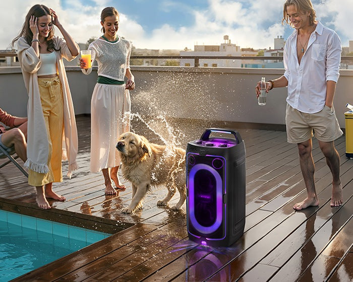 Samsung Sound Tower MX ST40F | Bluetooth Party Speaker | 160W | Tot 12 Uur Accuduur | IPX4 Spatwaterbestendig | Karaoke & Party Lights+