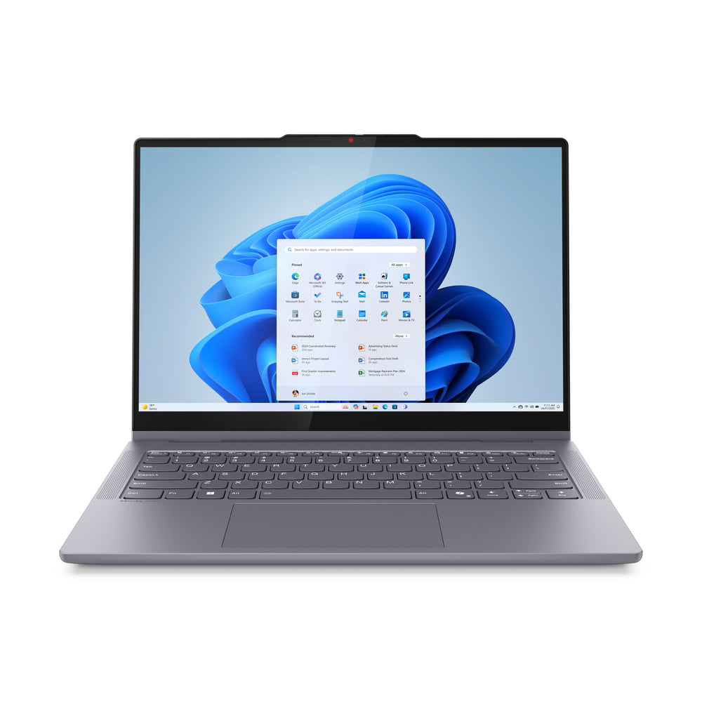 Lenovo IdeaPad 5i 2-in-1 laptop, 14 inch, Intel Core Ultra 5, 8GB RAM, 512GB SSD — vooraanzicht opengeklapt
