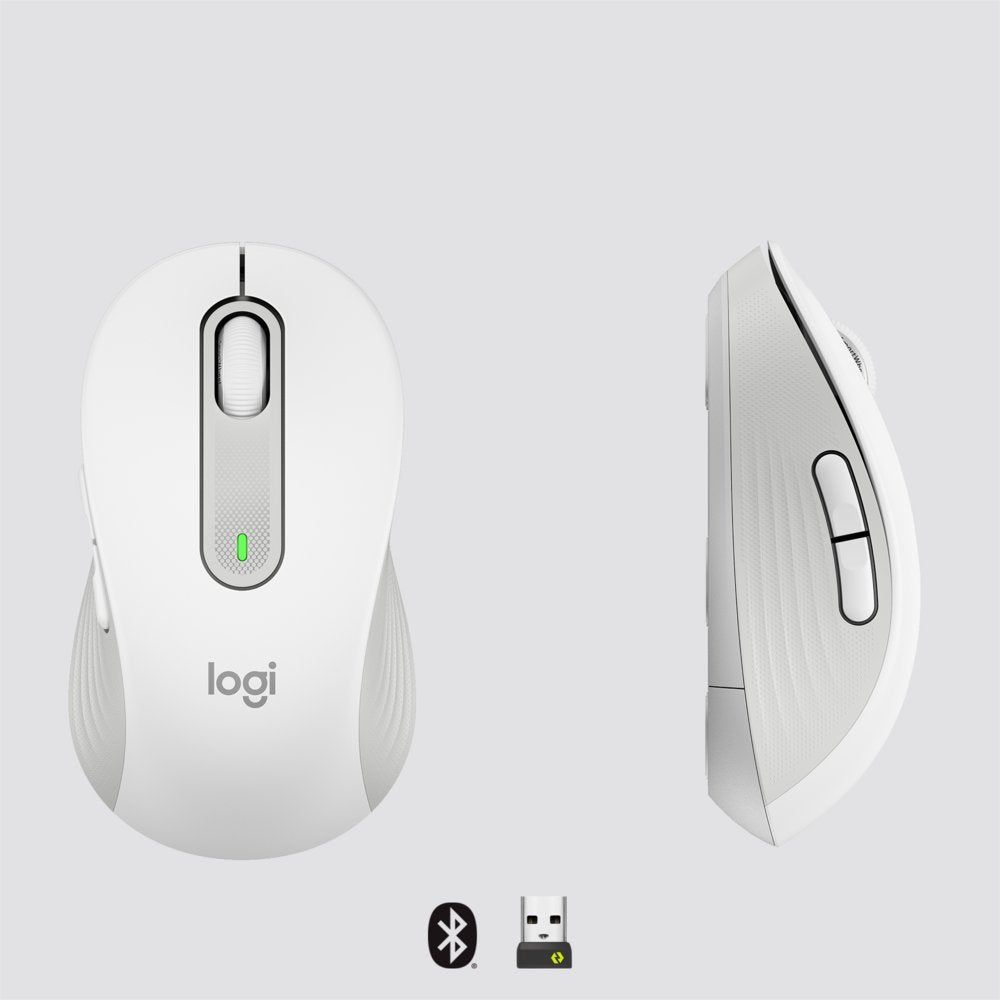 Logitech Signature M650 | Draadloze Muis | Rechtshandig | RF + Bluetooth | 2000 DPI | Wit