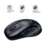 Logitech M510 | Draadloze Muis | Links- en Rechtshandig | RF | 1000 DPI | Zwart | Returned