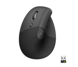 Logitech Lift | Ergonomische Draadloze Muis | Linkshandig | RF + Bluetooth | 4000 DPI | Grafiet