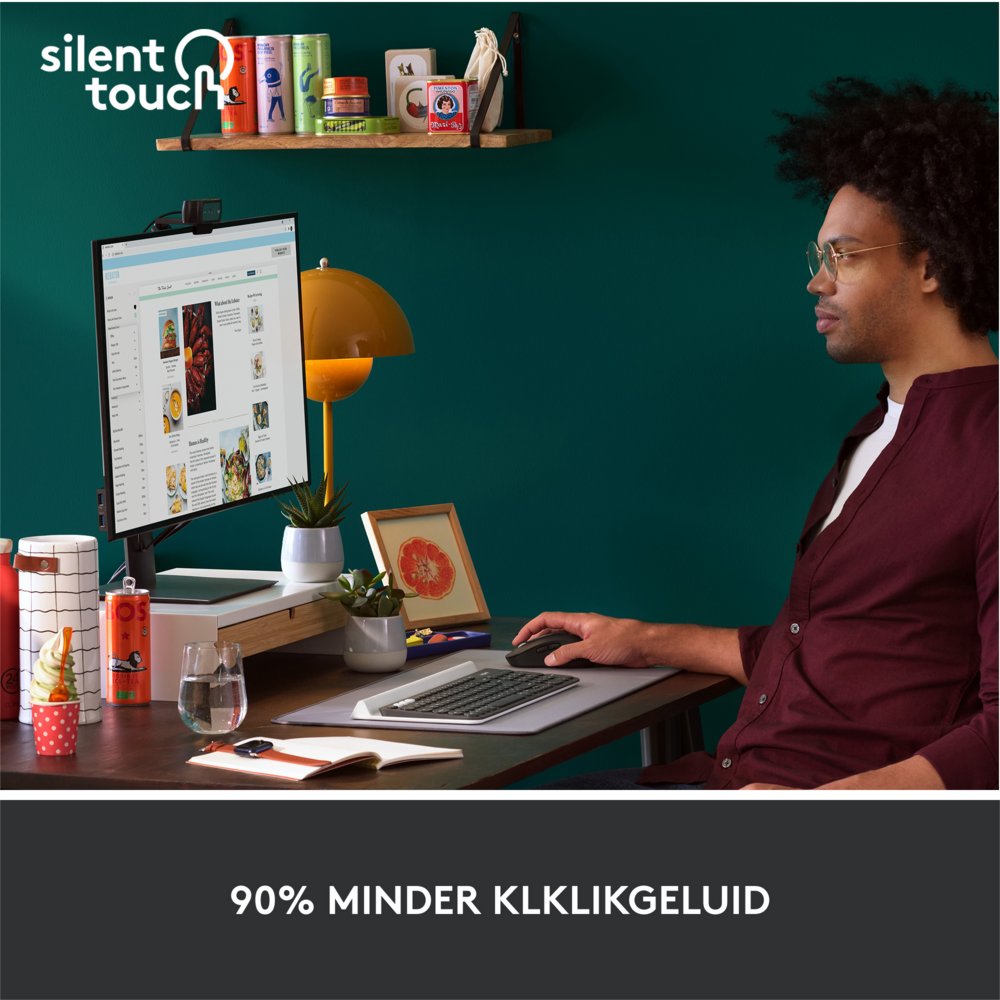 Logitech Signature M650 Large | Draadloze Muis | Rechtshandig | RF + Bluetooth | 2000 DPI | Grafiet