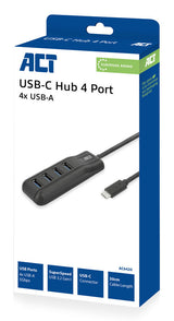 ACT AC6420 | USB 3.2 Gen 1 (3.1 Gen 1) Type-C Interface Hub | 5000 Mbit/s | Zwart