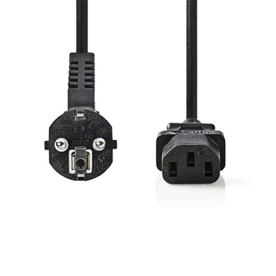 Nedis CEGP10000BK20 | 2 m Stroomkabel | Type F (CEE 7/7) Haaks naar IEC-320-C13 | Zwart | 10A | PVC