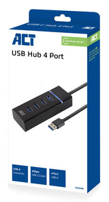 ACT AC6300 | USB 3.2 Gen 1 Interface Hub | Type-A | 5 Gbps | Zwart