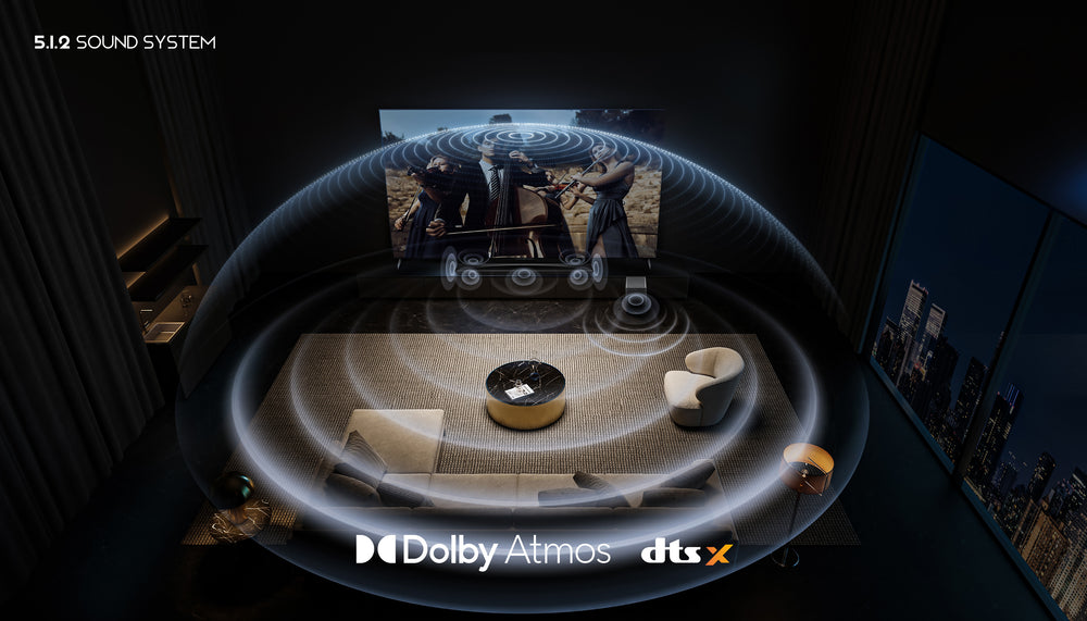 TCL Q75H | 5.1.2 Soundbar | Dolby Atmos & DTS:X | 620W | Draadloze Subwoofer | Titanium
