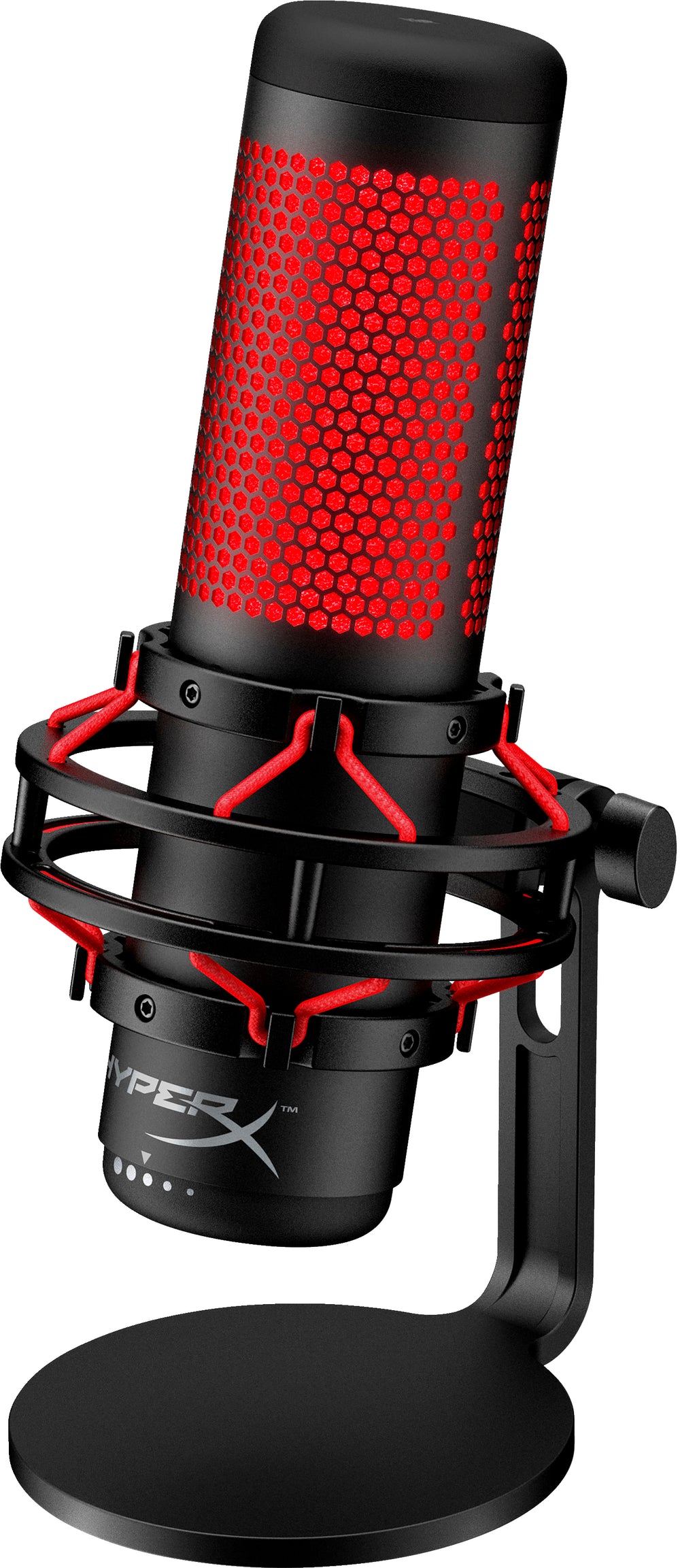 HyperX QuadCast | USB-microfoon | Rode verlichting | Voor pc en console | Zwart/Rood | Open Box