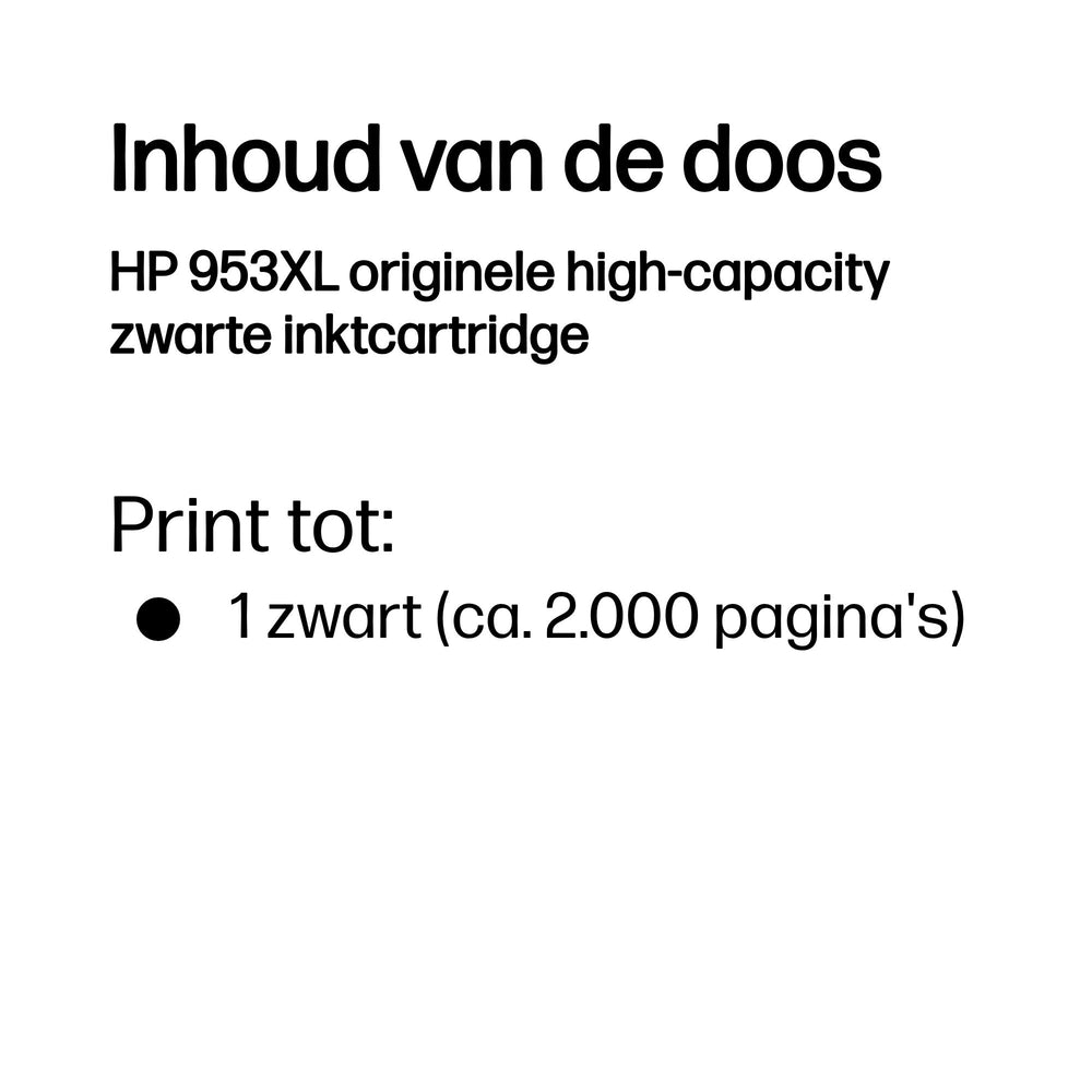 HP 953XL | Originele High-Capacity Zwarte Inktcartridge