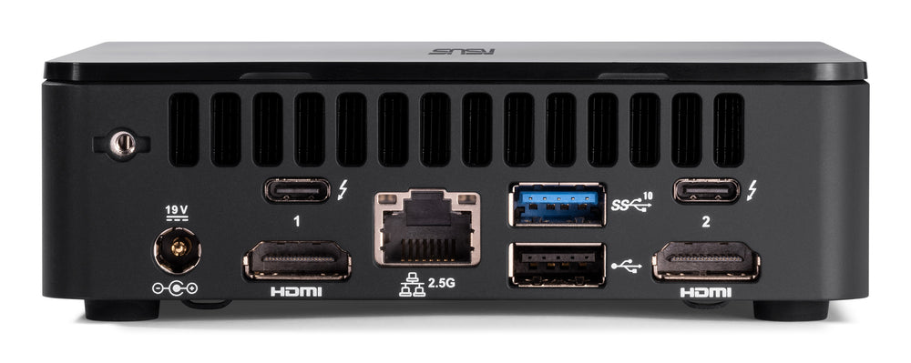 ASUS NUC 12 Pro Slim Barebone Desktopcomputer, Intel Core i7-1260P, Zonder DDR4-geheugen, opslag en besturingssysteem — vooraanzicht