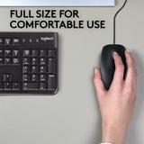 Logitech B110 Silent | Bekabelde Muis | Links- en Rechtshandig | USB-A | 1000 DPI | Zwart